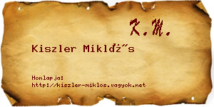 Kiszler Miklós névjegykártya