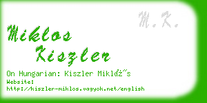 miklos kiszler business card